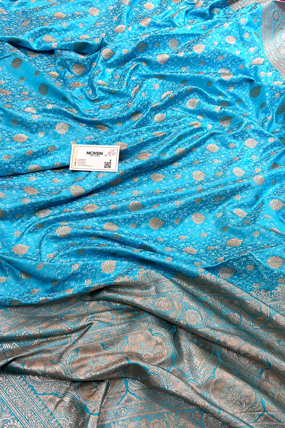 Sky Blue Chunni Munni Katan Silk Banarasi