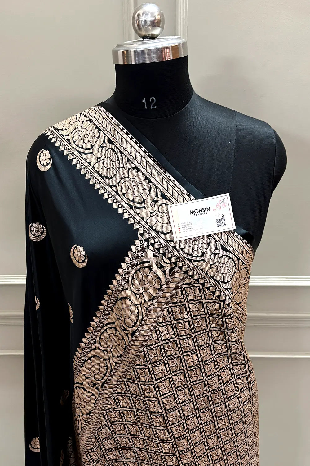 Sonakshi Sinha Black Katan Mashru Silk Banarasi Saree