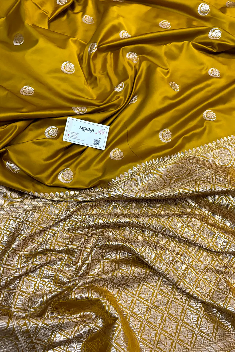 Sonakshi Sinha Haldi Mustard Katan Mashru Silk Banarasi Saree