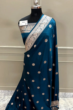 Sonakshi Sinha Kai Teal Katan Mashru Silk Banarasi Saree
