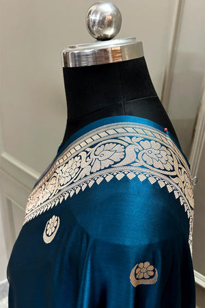 Sonakshi Sinha Kai Teal Katan Mashru Silk Banarasi Saree