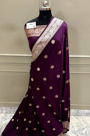 Sonakshi Sinha Purple Katan Mashru Silk Banarasi Saree