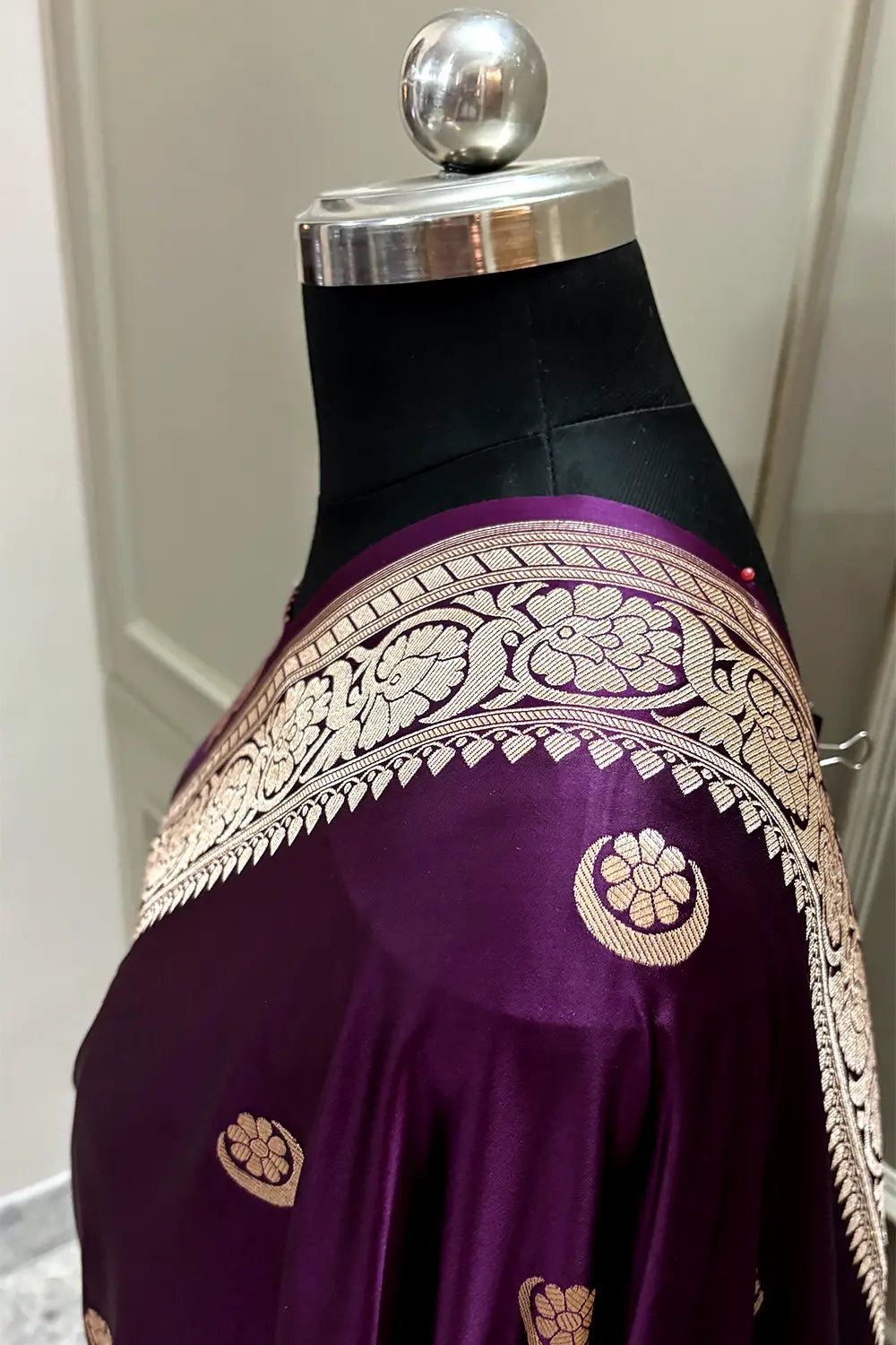 Sonakshi Sinha Purple Katan Mashru Silk Banarasi Saree