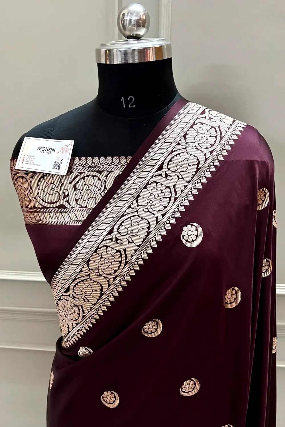 Sonakshi Sinha Wine Katan Mashru Silk Banarasi Saree