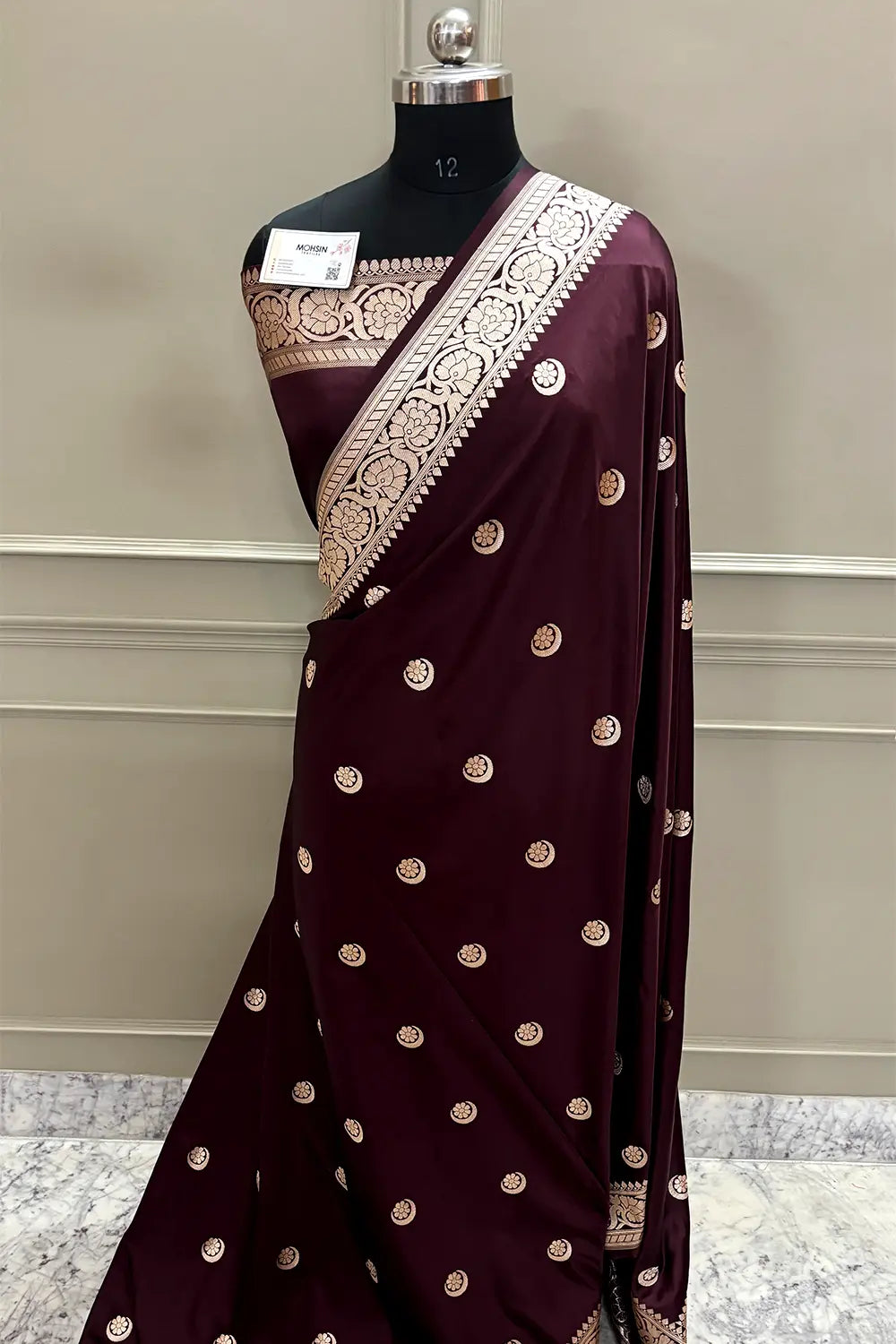 Sonakshi Sinha Wine Katan Mashru Silk Banarasi Saree
