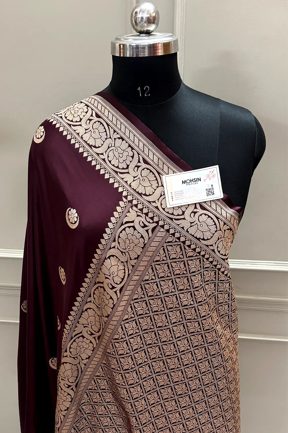 Sonakshi Sinha Wine Katan Mashru Silk Banarasi Saree