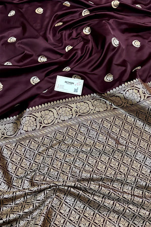 Sonakshi Sinha Wine Katan Mashru Silk Banarasi Saree