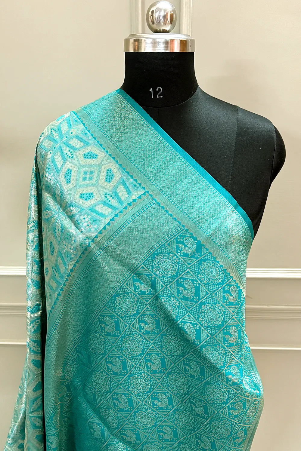 Teal Banarasi Silk Saree