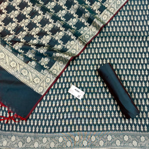 Teal Dracula Buti Banarasi Silk Suit