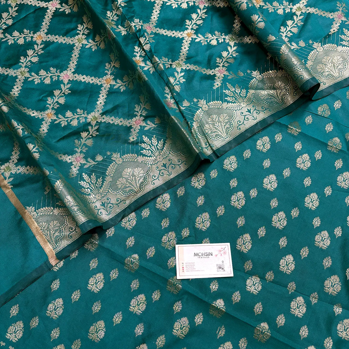 Teal Nai Basti Banarasi Silk Suit