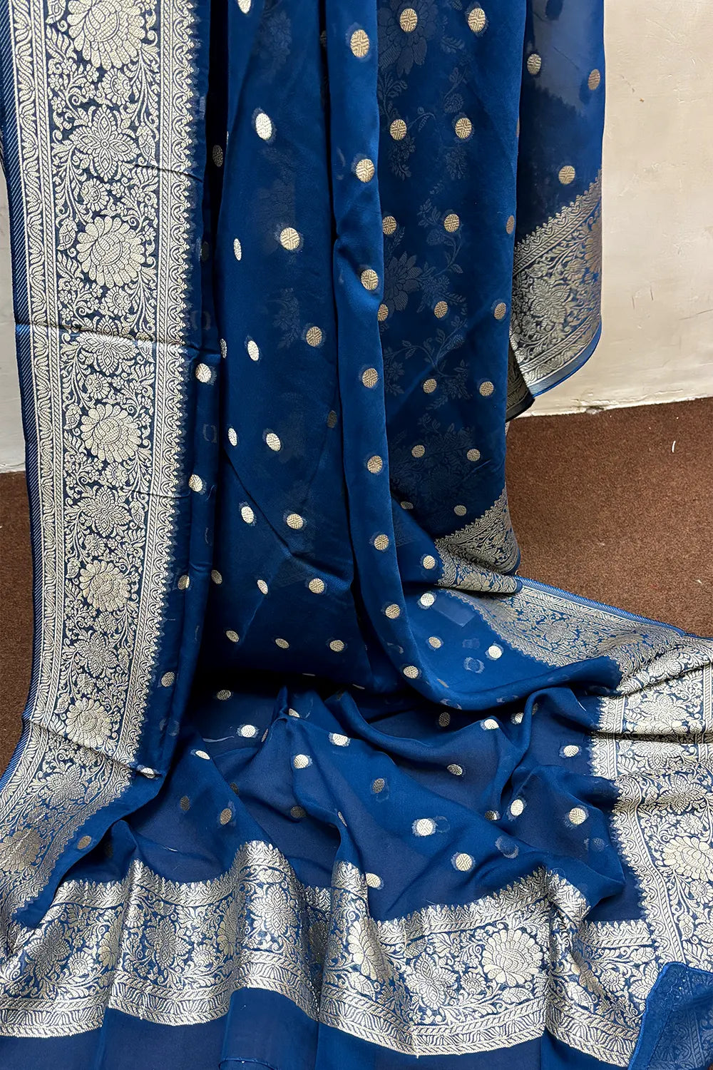 Teal Pure Viscose Georgette Banarasi Suit