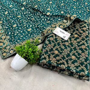 Teal Stone Work Kimkhab Silk Banarasi Gharara