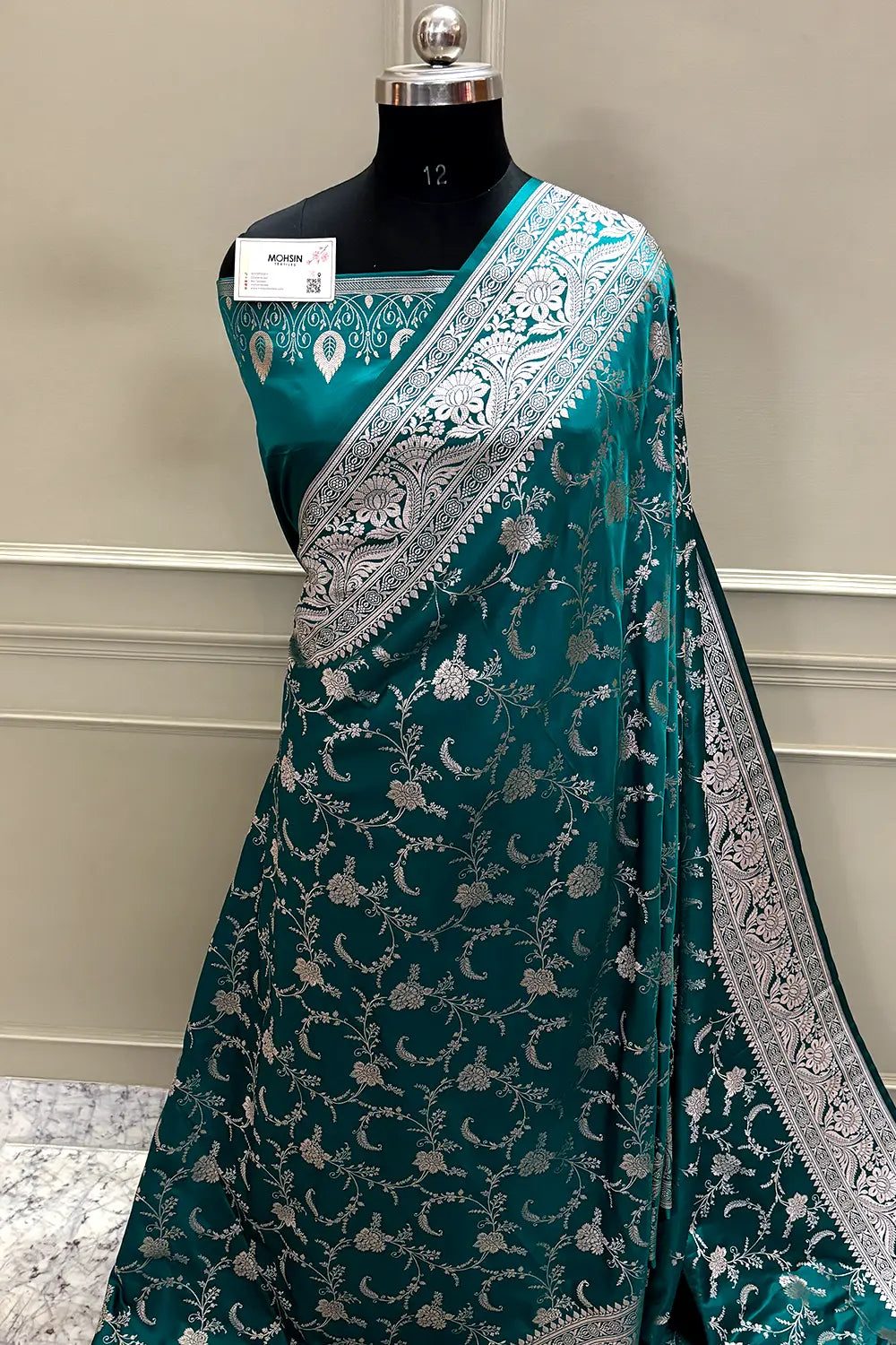 Red Suhani Jaal Katan Mashru Silk Banarasi Saree