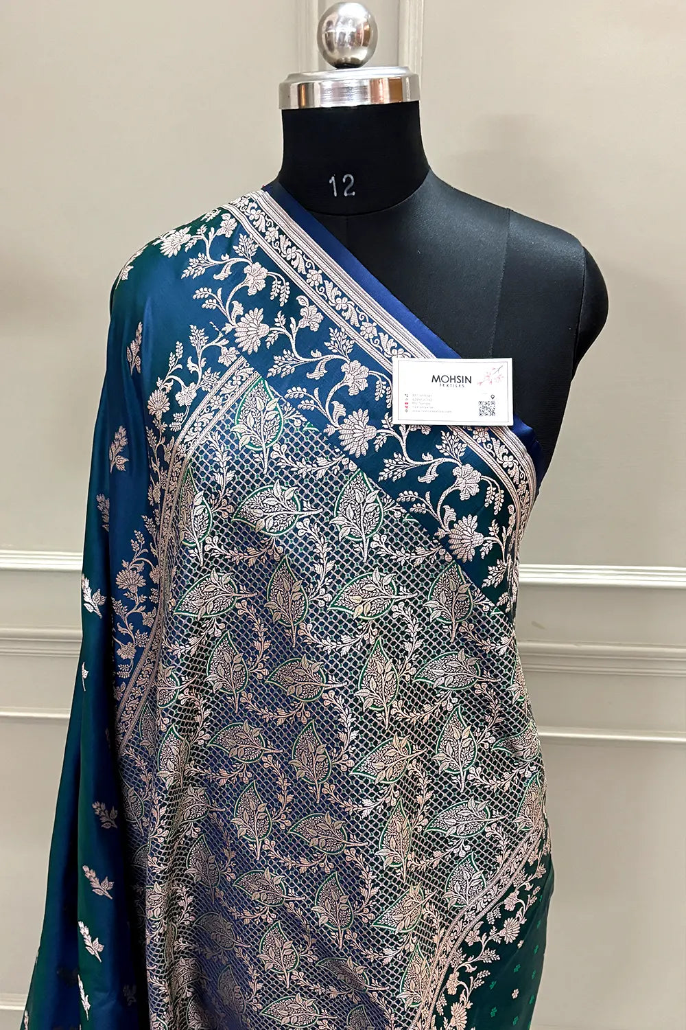 Teal Tejo Katan Silk Banarasi Saree