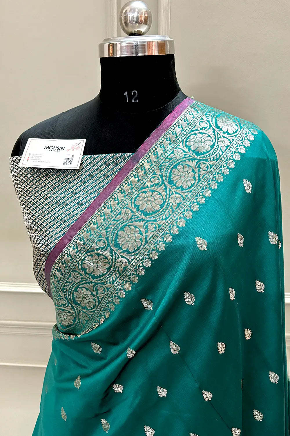 Teal Zari Banarasi Silk Saree