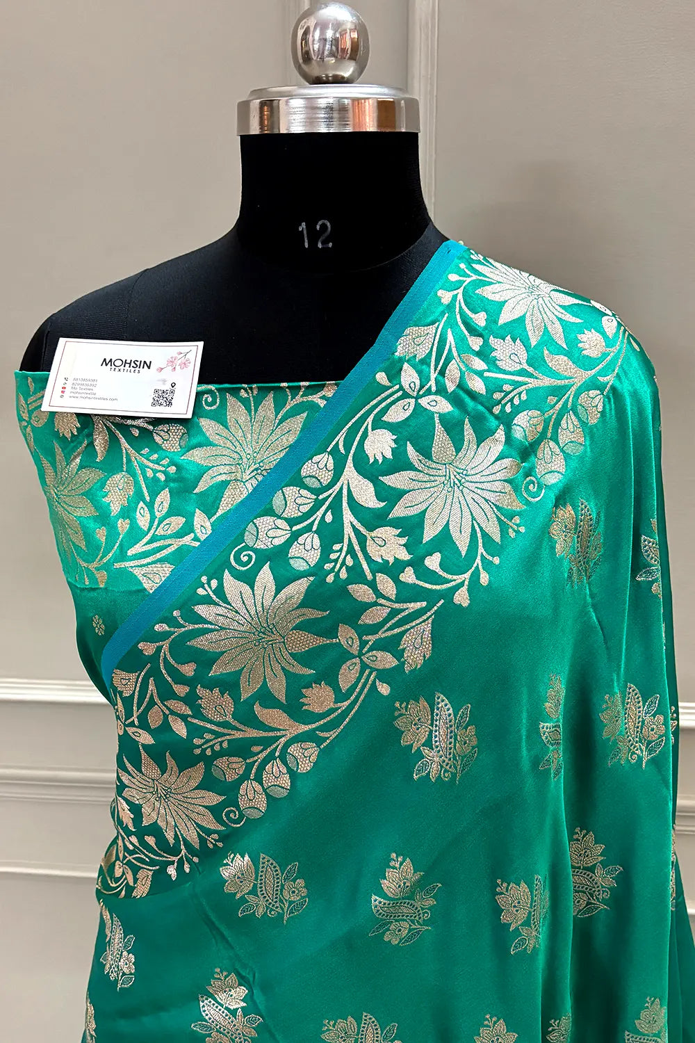 Teal Zari Banarasi Silk Saree