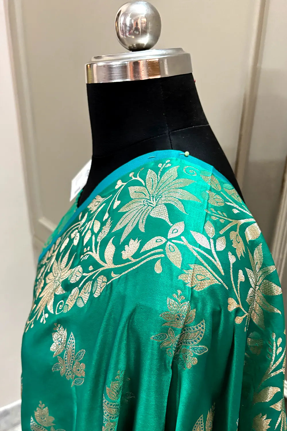 Teal Zari Banarasi Silk Saree