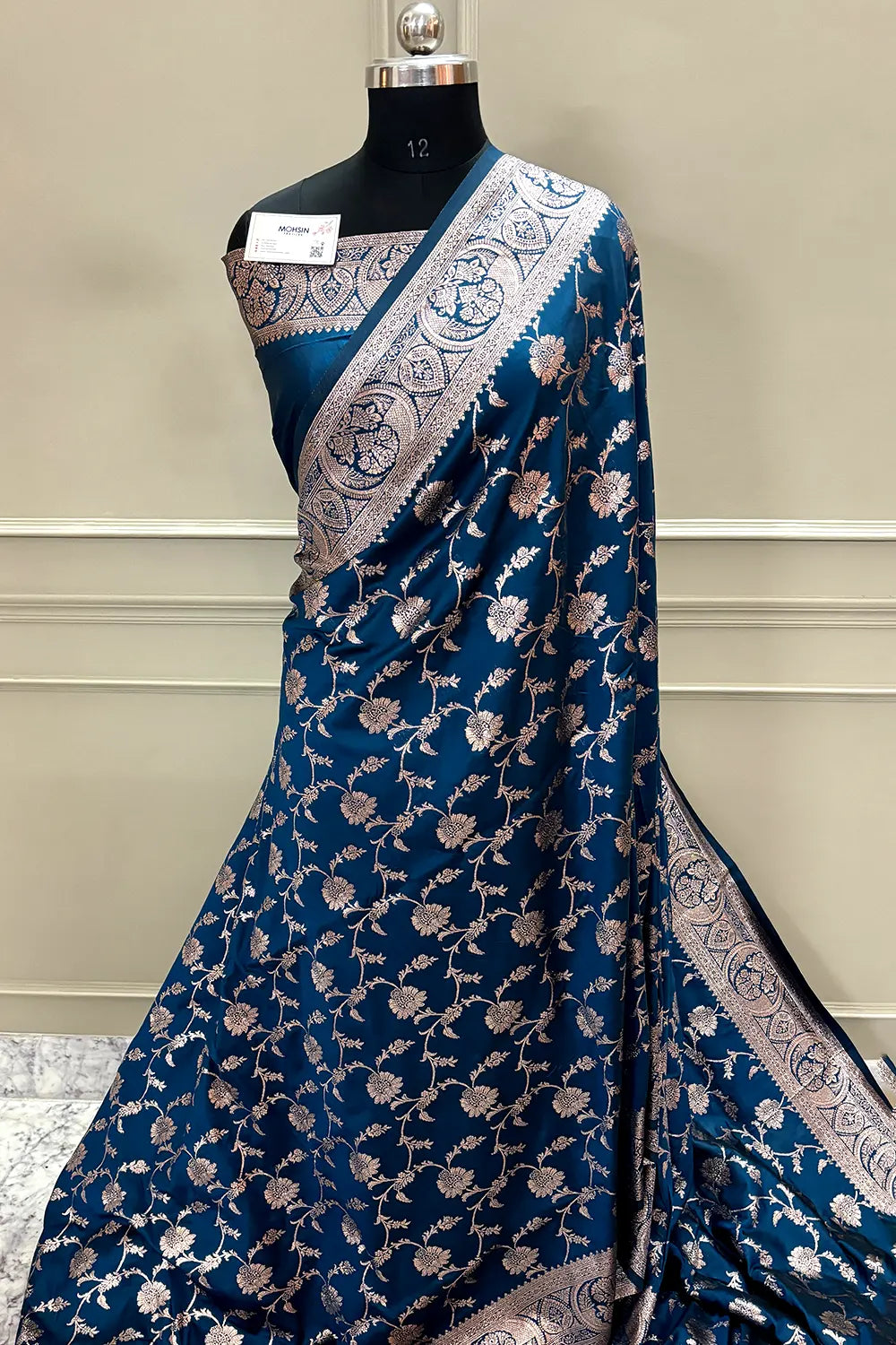 Teal Zari Banarasi Silk Saree
