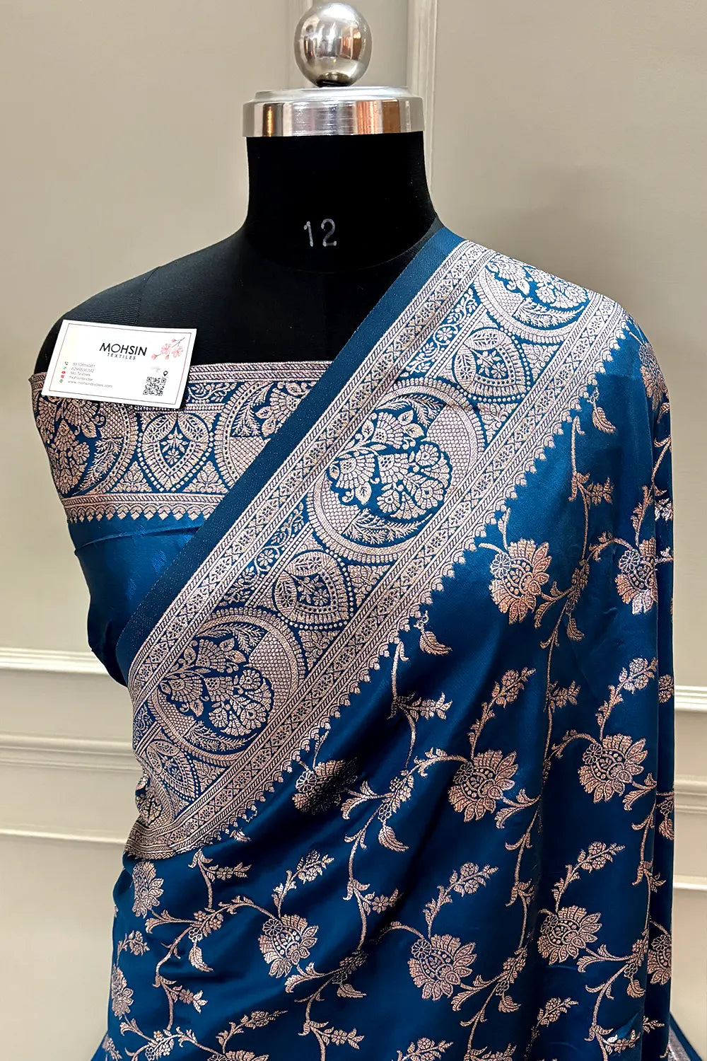 Teal Zari Banarasi Silk Saree