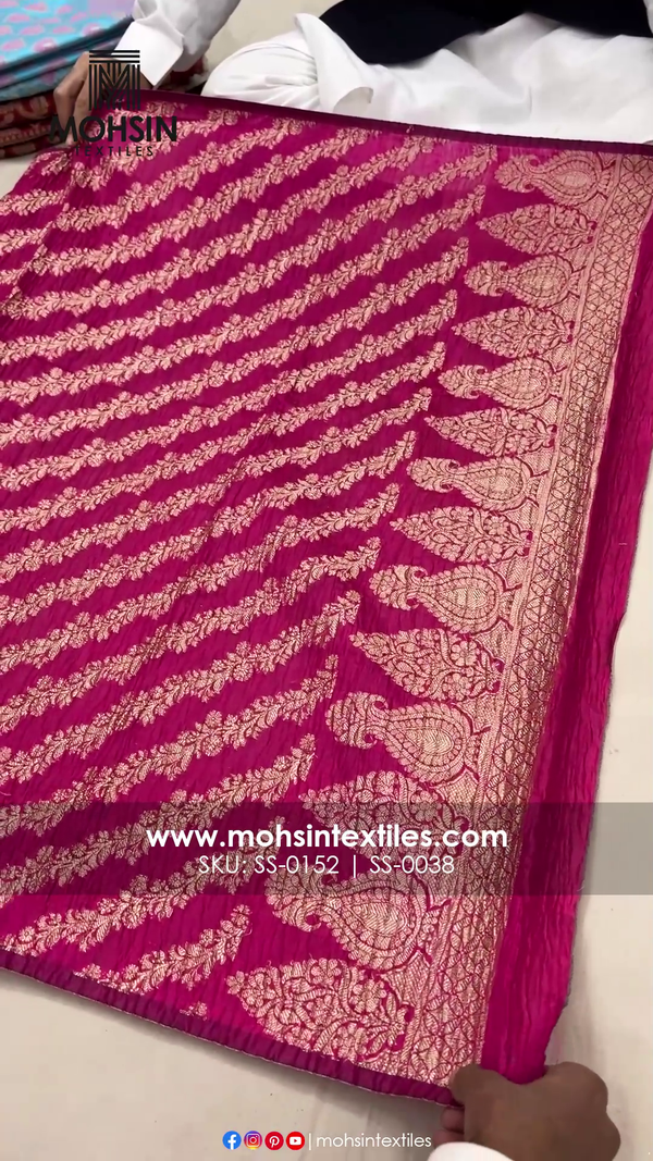 Pink Crush Kalgha Jaal Banarasi Silk Suit