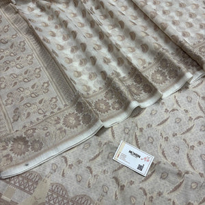 White Namo Ghat Cotton Silk Banarasi Suit