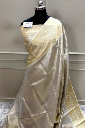 White Tissue Silk Banarasi Saree