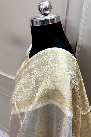 White Tissue Silk Banarasi Saree