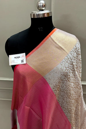 White Tissue Silk Banarasi Saree