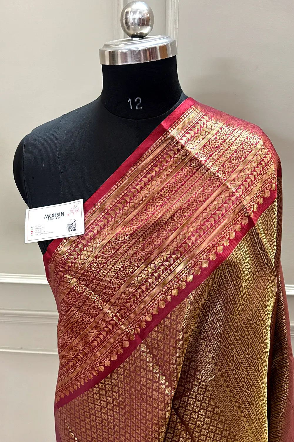 Wine and Maroon Tissue Silk Banarasi Saree