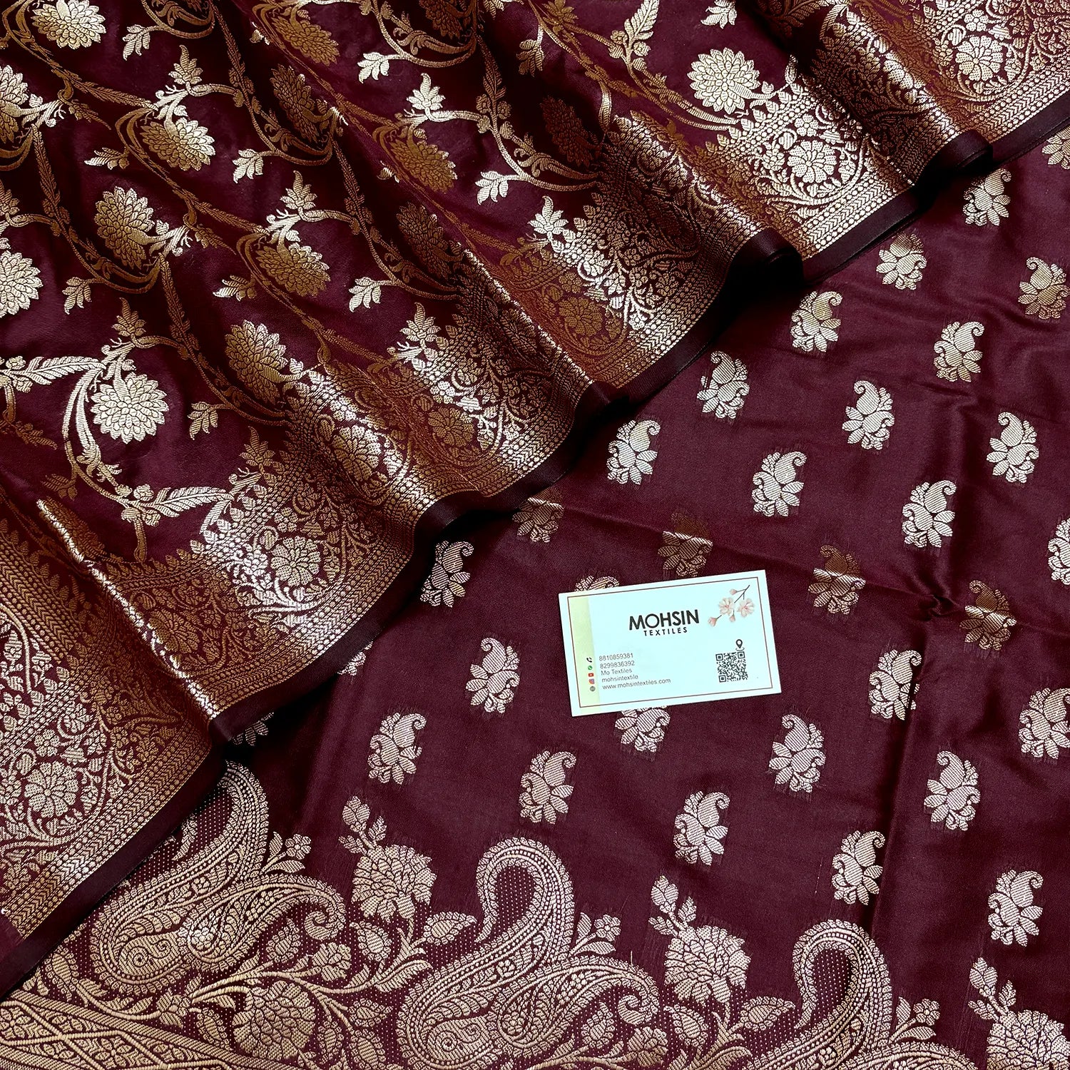 Wine Godzilla Semi Katan Silk Banarasi Suit
