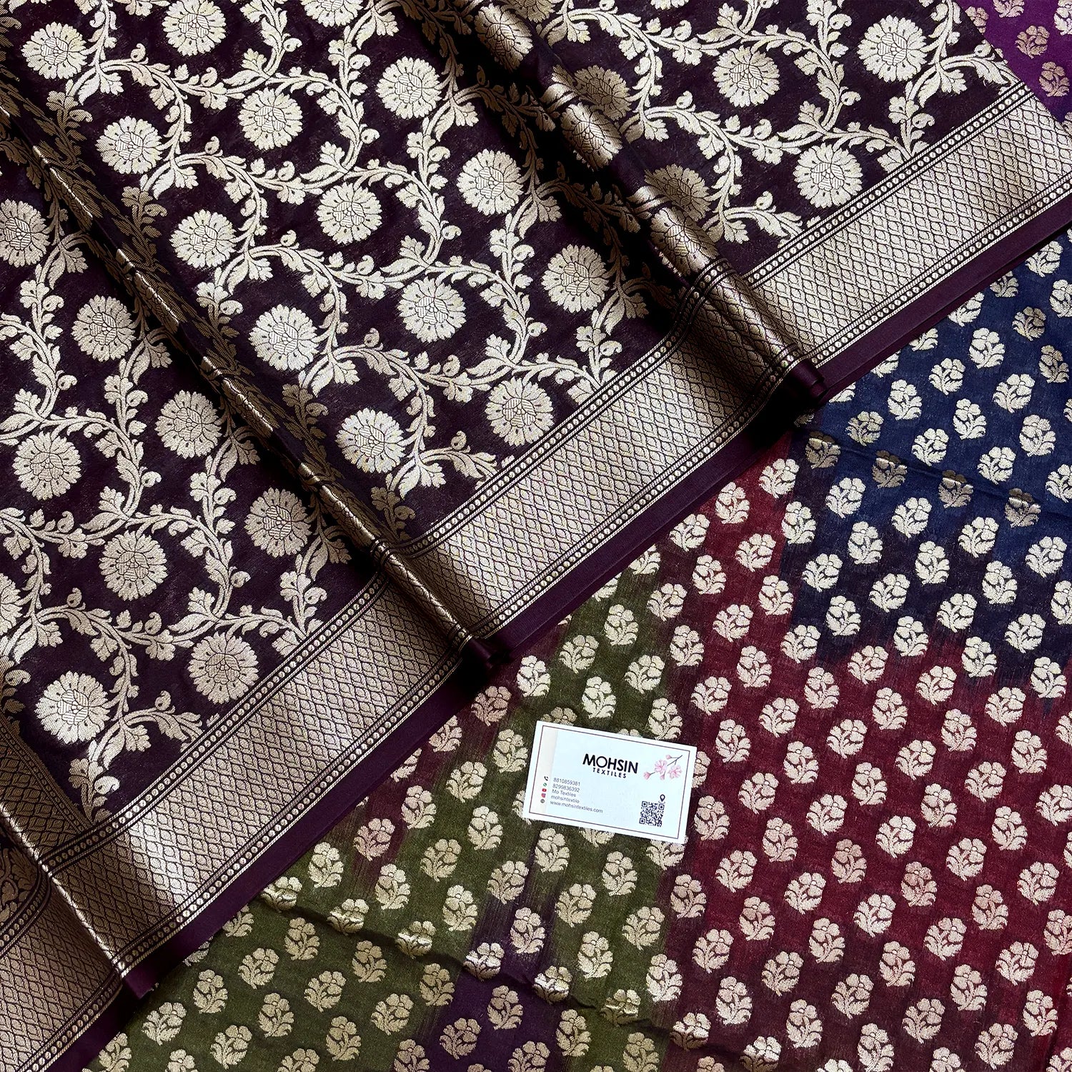 Wine Guldaan Fool Rangkaat Katan Silk Banarasi Suit