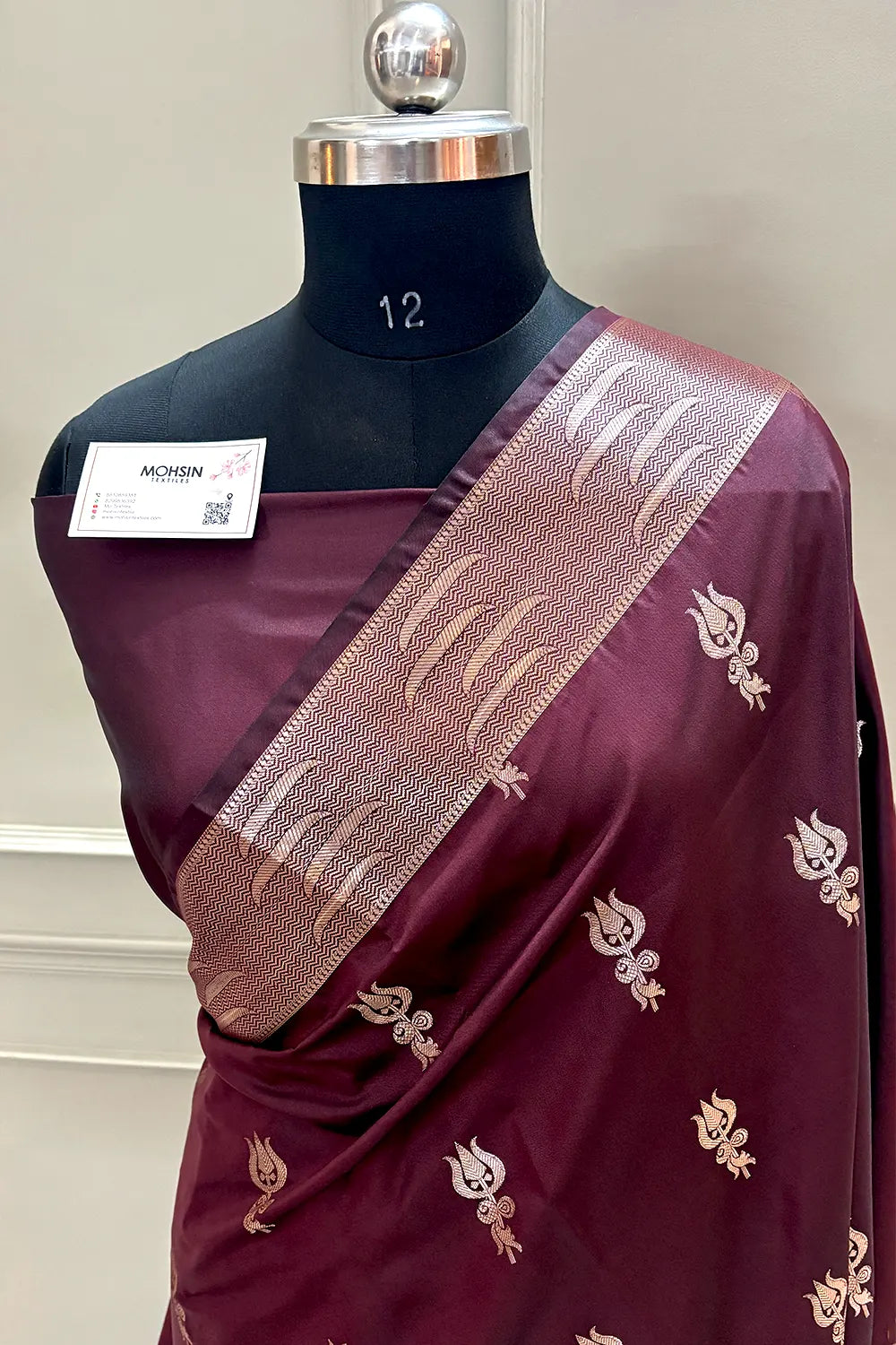 Wine Kalyug Satin Silk Banarasi Saree