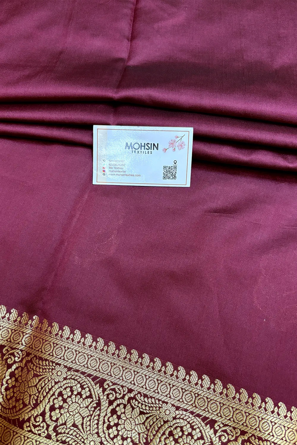 Wine Tilismi Kalli Semi Katan Silk Banarasi Saree