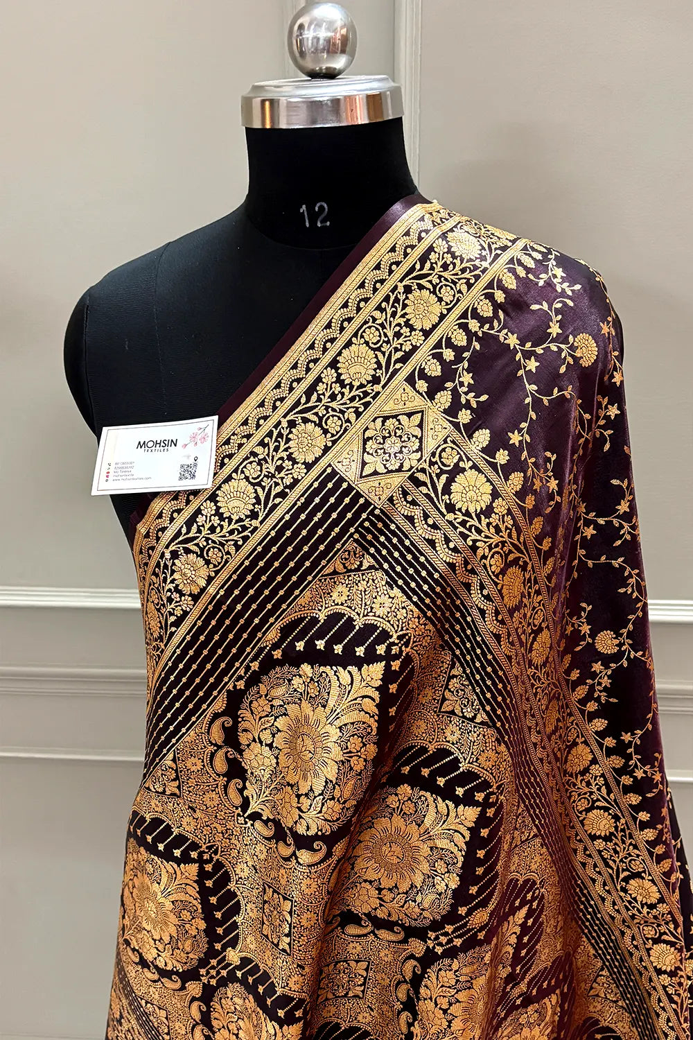 Wine Zari Katan Silk Banarasi Saree