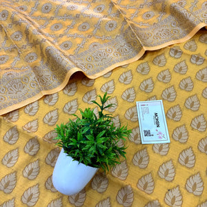 Yellow Kacchi Carry Patta Cotton Silk Banarasi Suit