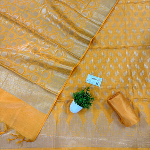 Yellow Kalgha Lau Banarasi Silk Suit