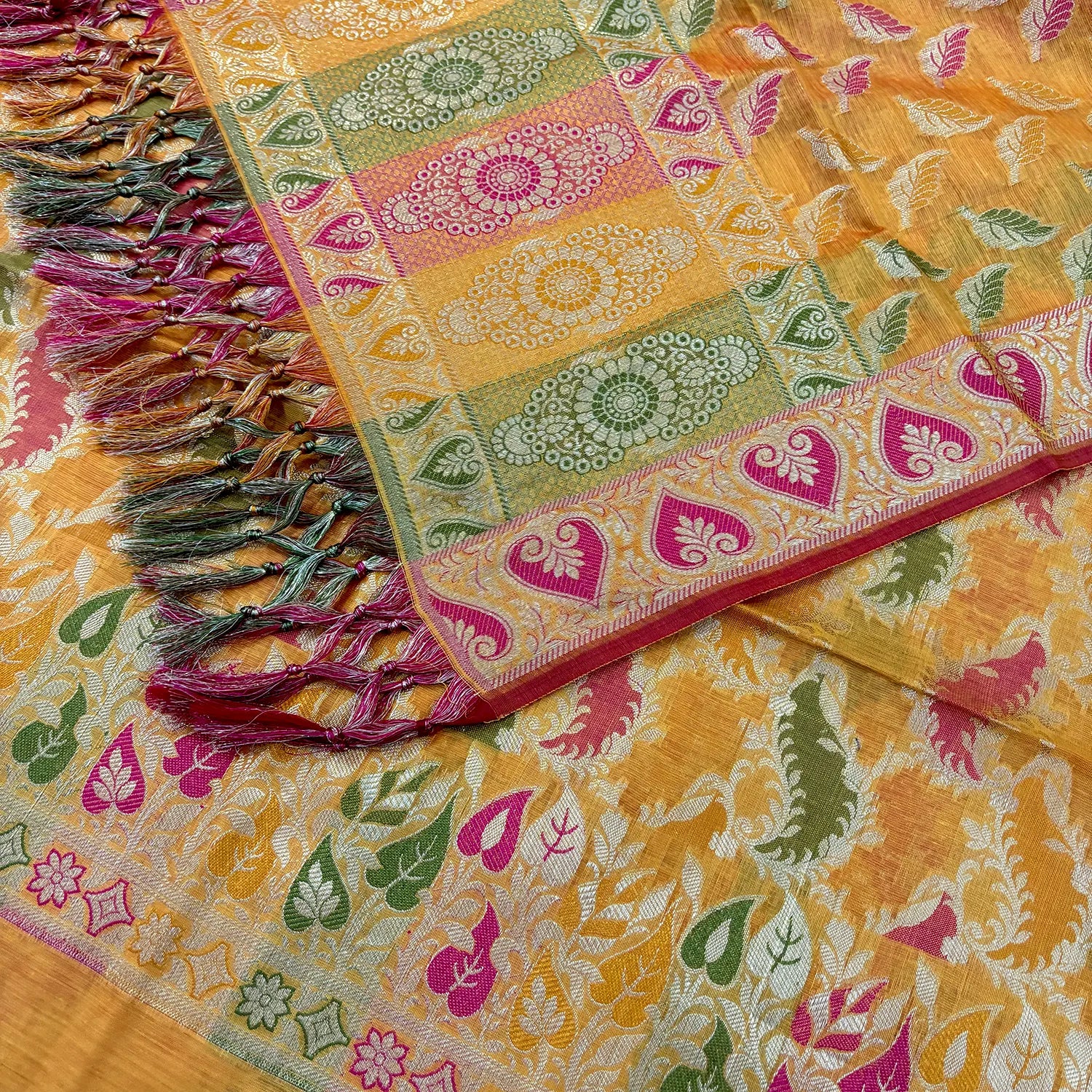 Yellow Resham Banarasi Silk Suit 