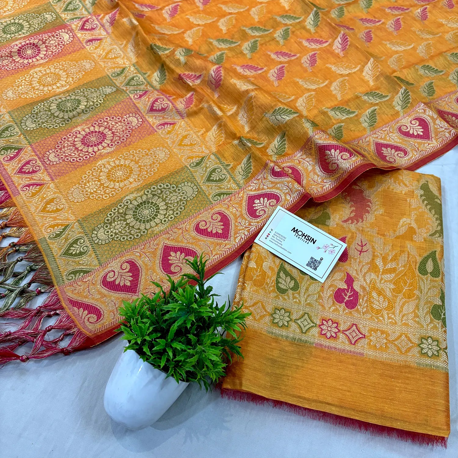 Yellow Resham Banarasi Silk Suit 