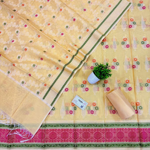 Yellow Resham Banarasi Silk Suit