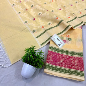 Yellow Resham Banarasi Silk Suit