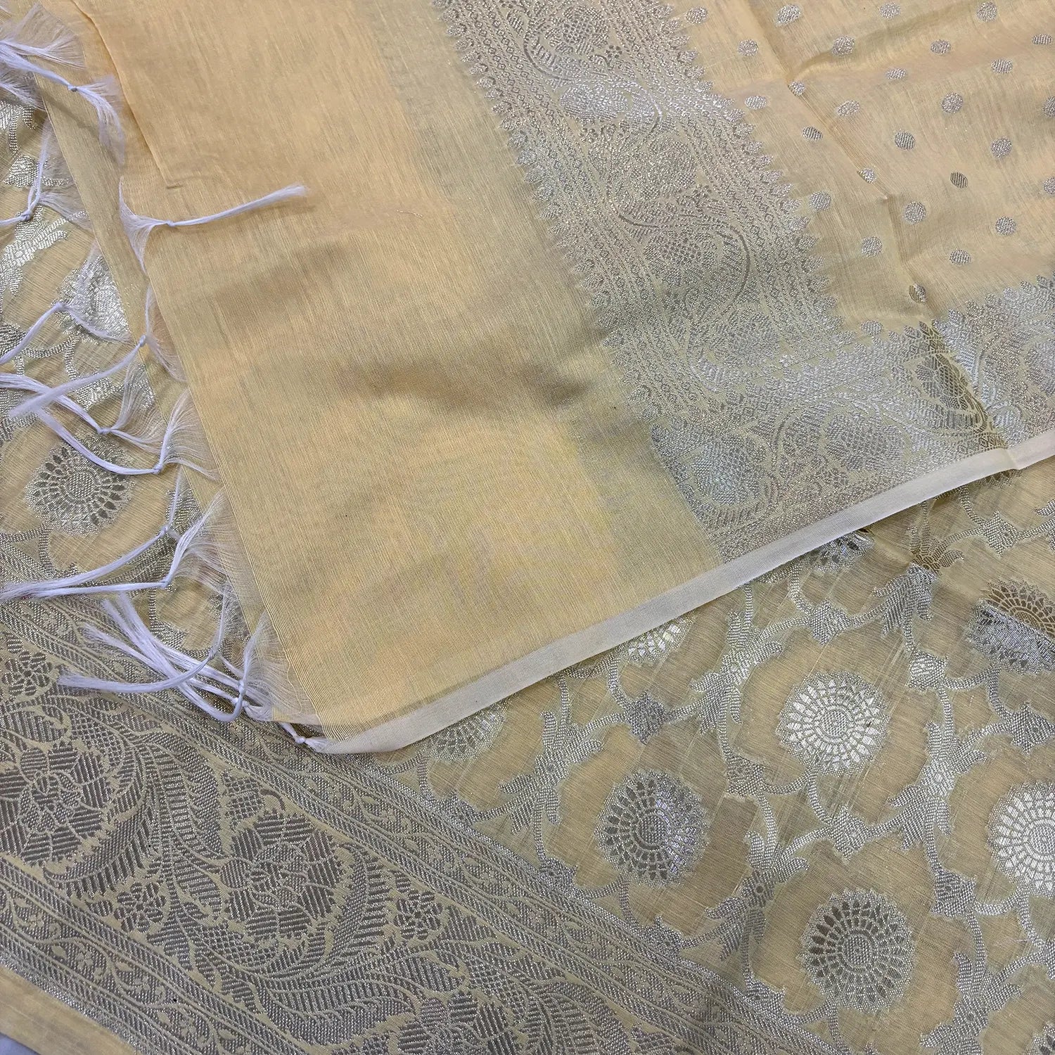 Yellow Resham Banarasi Silk Suit