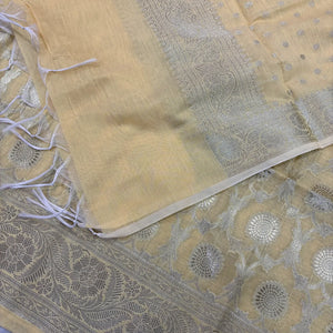 Yellow Resham Banarasi Silk Suit
