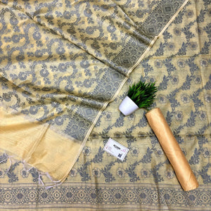 Yellow Resham Banarasi Silk Suit