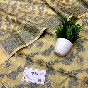 Yellow Resham Banarasi Silk Suit