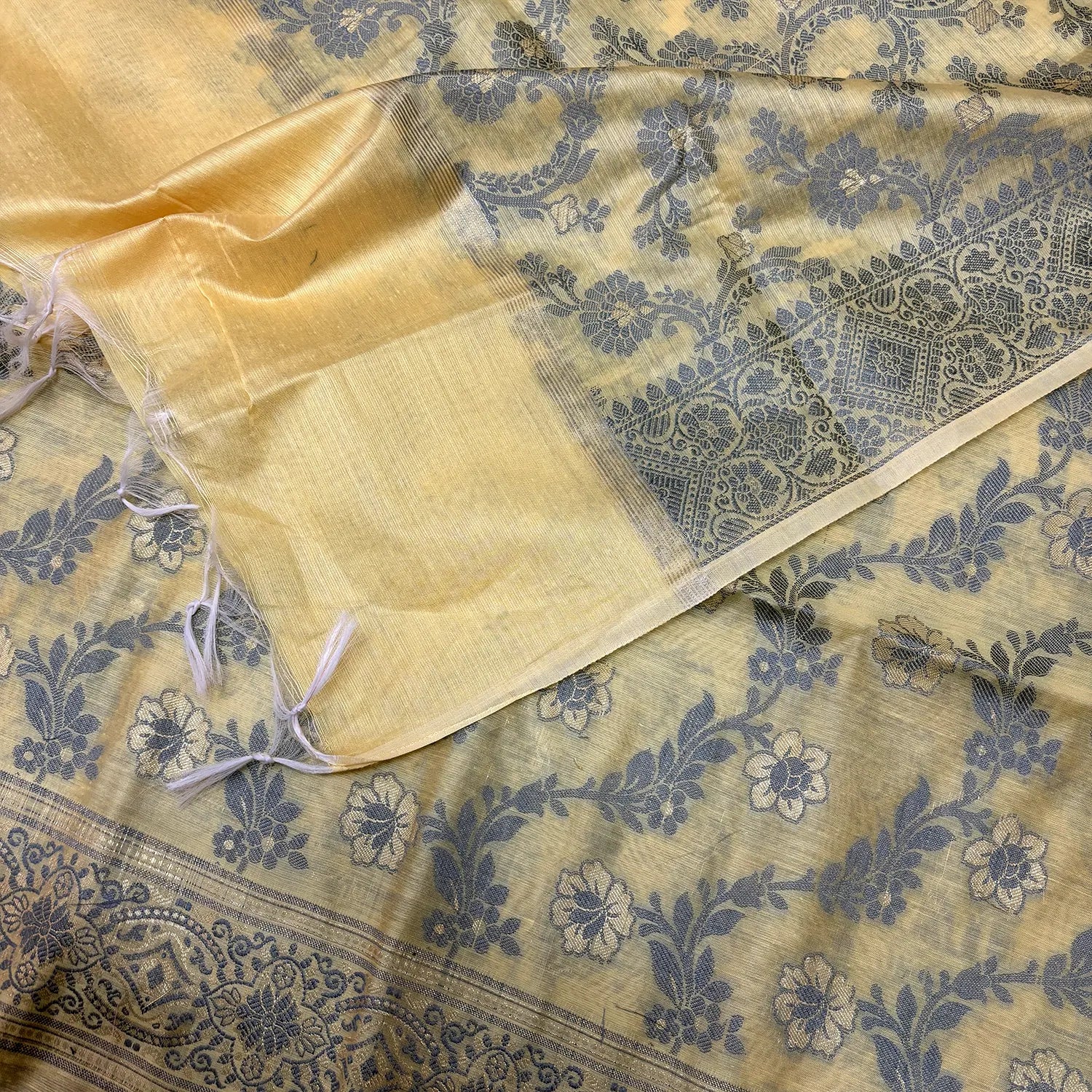 Yellow Resham Banarasi Silk Suit