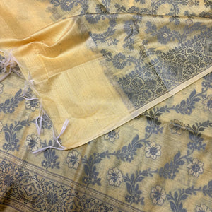 Yellow Resham Banarasi Silk Suit