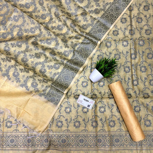 Yellow Resham Banarasi Silk Suit