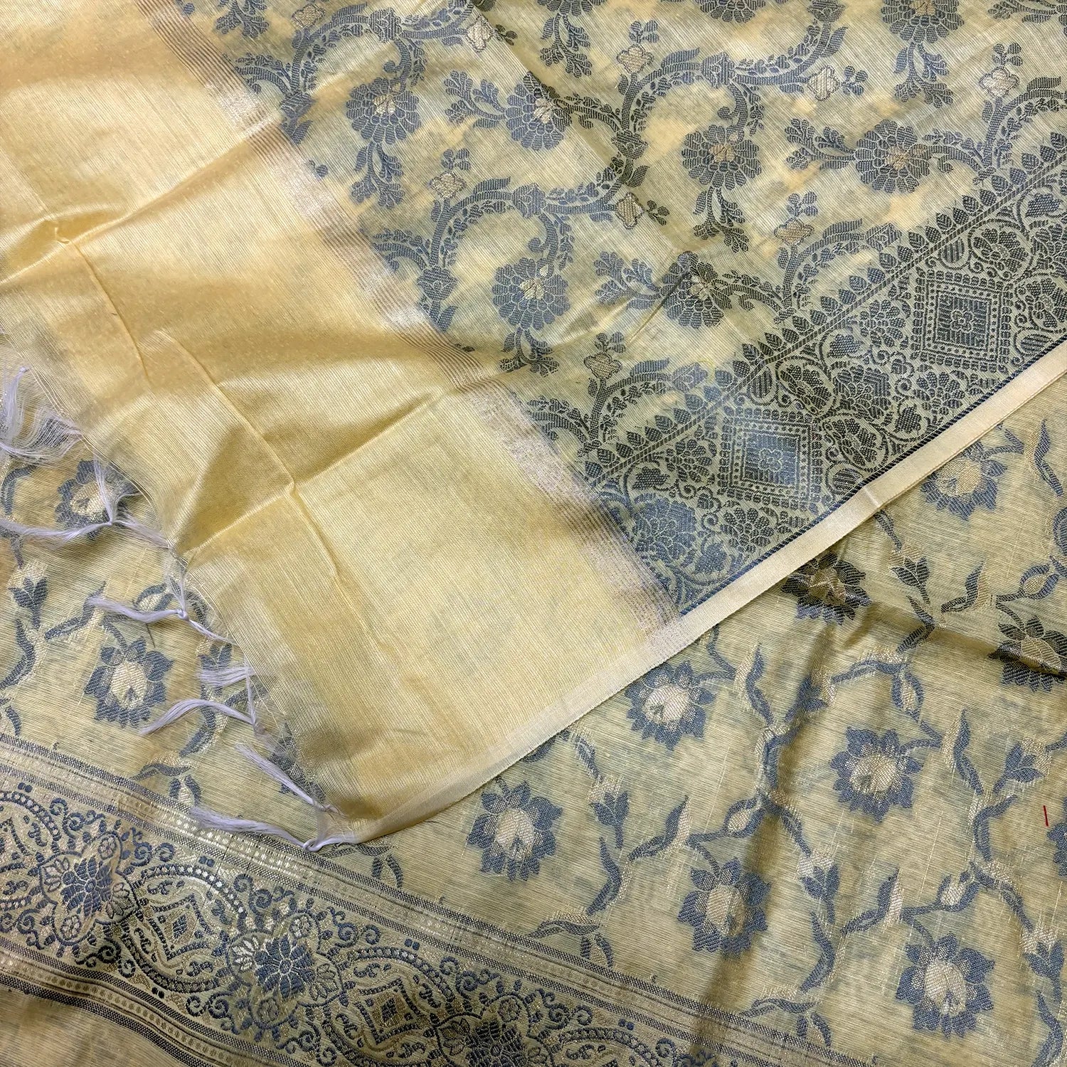 Yellow Resham Banarasi Silk Suit