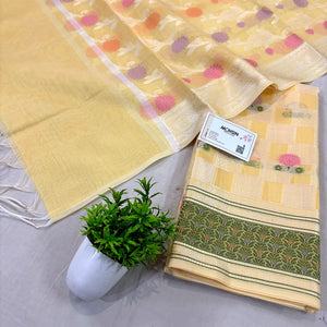 Yellow Resham Banarasi Silk Suit