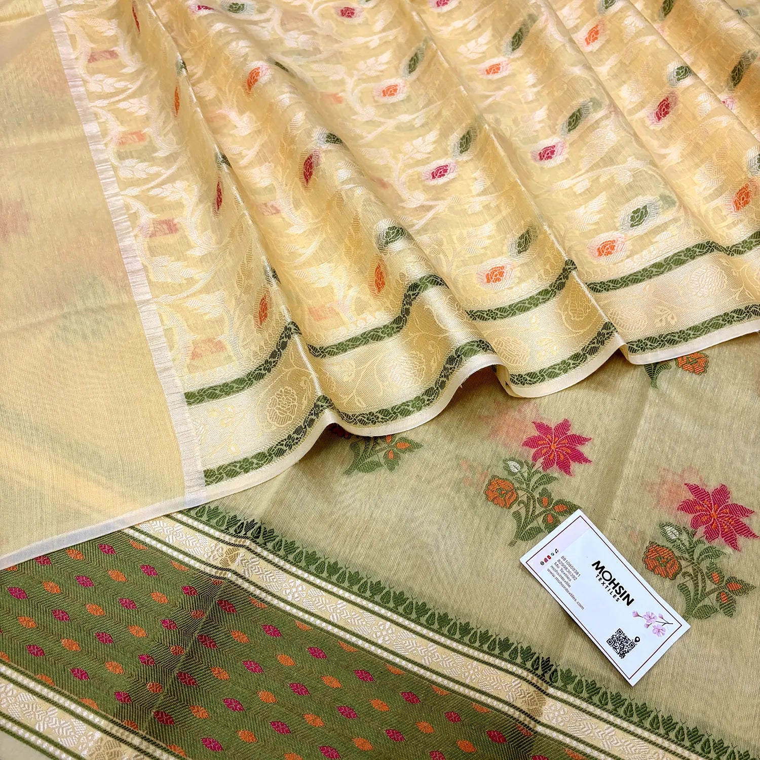 Yellow Resham Banarasi Silk Suit